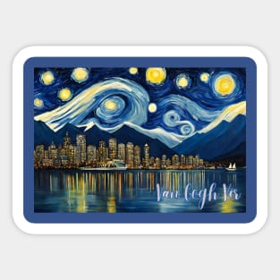 Van Gogh Vancouver British Columbia Starry Night Pacific Coast Sticker